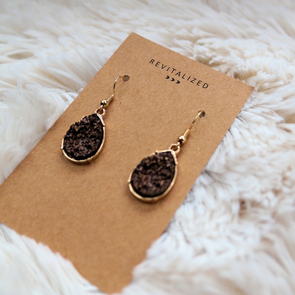 🌻 LAST ONE • Brown Druzy Earrings - Picture 6 of 6